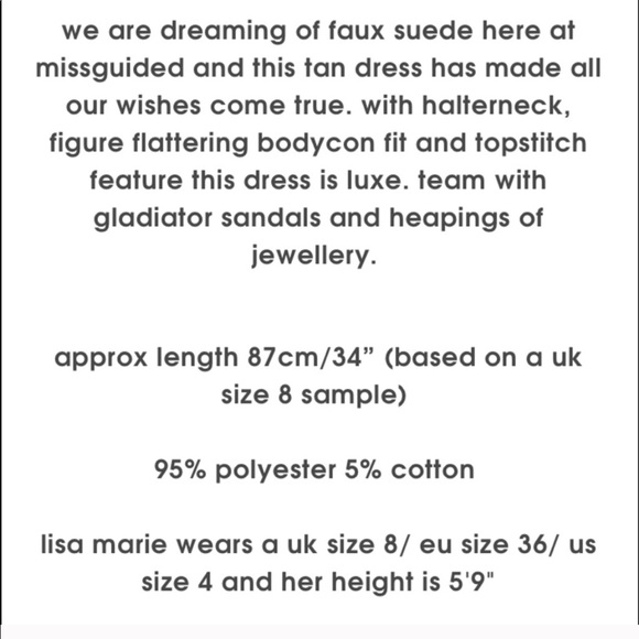 🍂MISSGUIDED FAUX SUEDE BROWN DRESS🍂 - Picture 5 of 5